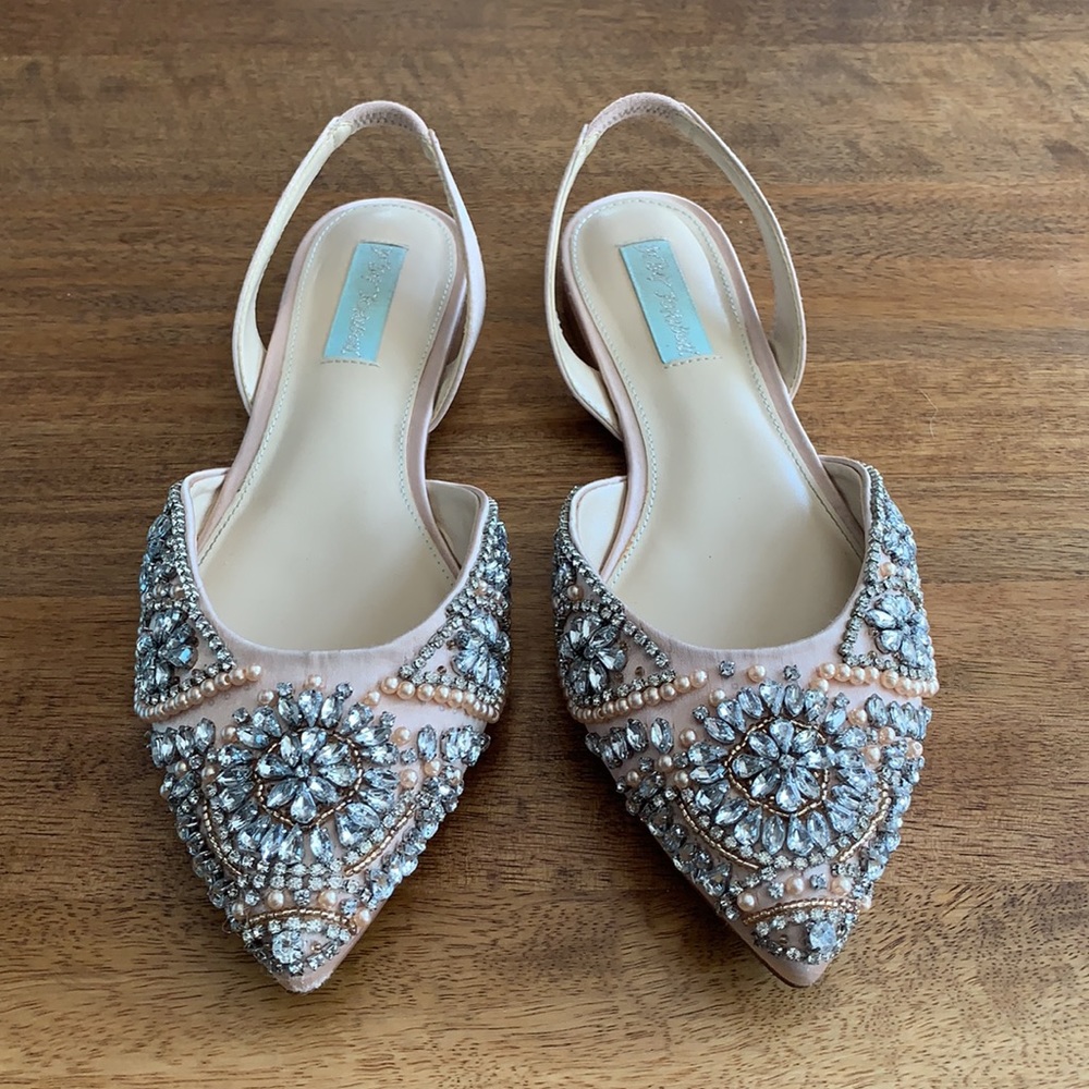 Betsy Johnson Beaded Wedding Flats